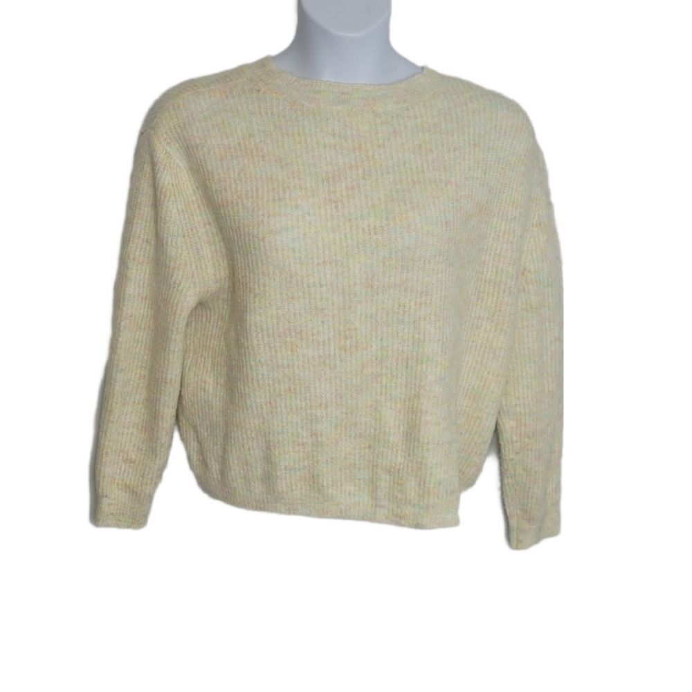 BP rainbow sweater marled cottonâcandy crewâ neck acrylic pulloverâM